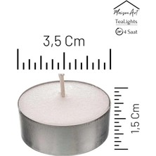 Maison Art 50 Adet  Buhurdanlık Mumu  4 Saat Yanan Tea Light Mum  Dekoratif Mumluk Mumu