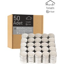 Maison Art 50 Adet  Buhurdanlık Mumu  4 Saat Yanan Tea Light Mum  Dekoratif Mumluk Mumu