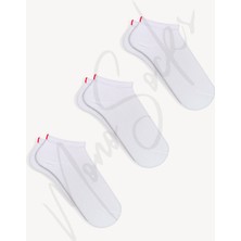 Mono Socks 3'lü Kırmızı Çentikli Patik Çorap