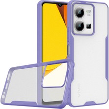 Caseart Vivo Y35 ile Uyumlu Kılıf Arkası Mat Colorful Silikon Kapak - Lila