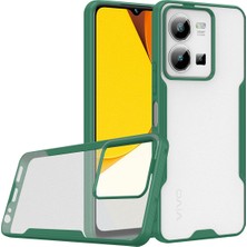 Caseart Vivo Y35 ile Uyumlu Kılıf Arkası Mat Colorful Silikon Kapak - Yeşil