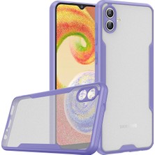 Caseart Samsung Galaxy A04 ile Uyumlu Kılıf Kamera Korumalı Colorful Silikon Kapak - Lila