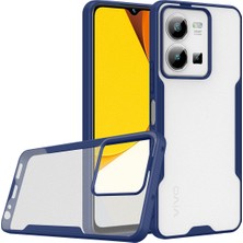 Caseart Vivo Y35 ile Uyumlu Kılıf Arkası Mat Colorful Silikon Kapak - Lacivert