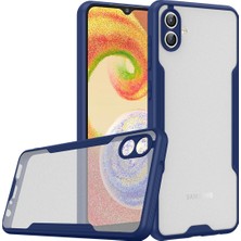 Kzy Samsung Galaxy A04 ile Uyumlu Kılıf Kamera Korumalı Colorful Silikon Kapak - Lacivert