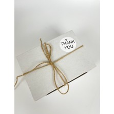 Butik Sosyetik Thank You Üstü Kalpli Siyah Yazılı 4 cm Yuvarlak Yapışkanlı Etiket 120 Adet