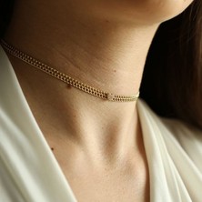 By Milo Jewellery Kalp Detaylı Zincir Altın Kolye