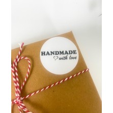 Butik Sosyetik Handmade With Love Siyah 5cm Yapışkanlı Etiket 100 Adet