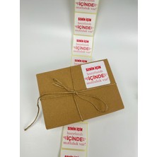 Butik Sosyetik Senin Için Hazırlandı Içinde Mutluluk Var  Kırmızı 6x6 cm Yapışkanlı Etiket 100 Adet