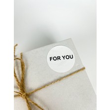 Butik Sosyetik For You Siyah Yazılı 4 cm Yuvarlak Yapışkanlı Sticker Etiket 120 Adet