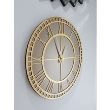 Ayna Denizi Golden Roma Bronze Model Altın Bronz Renk 50 Cm Dekoratif Aynalı Duvar Saati
