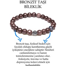 Tesbih Atölyesi Sertifikalı Fasetli Bronzit Taşı Bileklik - Gümüş Aparatlı