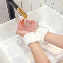 Yüz Yıkama Bilekleri Kayışlar Duş Lady Emici Bilek Bant Havlu Beyaz Pembe (Yurt Dışından)