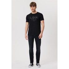 Lee Cooper Ellery Erkek %100 Pamuk O Yaka T-Shirt Siyah