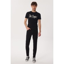 Lee Cooper Drawinglogo Erkek %100 Pamuk O Yaka T-Shirt Siyah