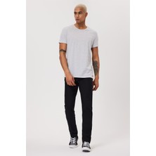 Lee Cooper Baines Erkek %100 Pamuk O Yaka T-Shirt Gri Melanj