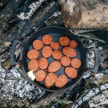 Lava Döküm Yuvarlak Sahan Döküm Demir Yekpare Çift Kulplu 16 cm Turuncu