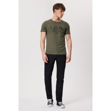 Lee Cooper Ellery Erkek %100 Pamuk O Yaka T-Shirt Haki