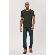Lee Cooper Baines Erkek %100 Pamuk O Yaka T-Shirt Haki