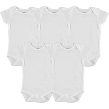 HelloBaby 5li Kısa Kol Bebek Beyaz Body Seti