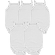 HelloBaby 5li Ip Askılı Bebek Beyaz Body Seti