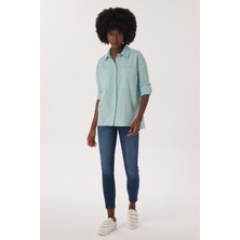 Lee Cooper Mindy Kadın %100 Pamuk Dokuma Gömlek Mint