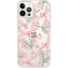 Printify Apple iPhone 12 Pro Uyumlu Kapak Floral Colors Tasarımlı Şeffaf Silikon Kılıf