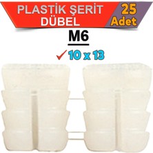 Badem10 Şerit Dübel 10X13 Plastik M6 (25 Adet)