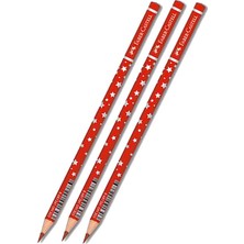 Faber-Castell Kırmızı Başlık Kalemi Yıldız 3 Adet Faber Kırmızı Başlık Kalemi Yıldız Desenli