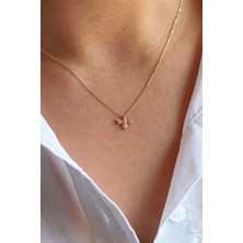 Semiz Kuyumculuk Taşlı Minimal Arı Altın Kolye