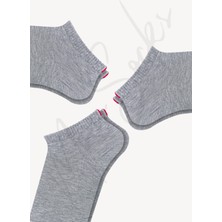 Mono Socks 3'lü Kırmızı Çentikli Patik Çorap