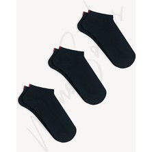 Mono Socks 3'lü Kırmızı Çentikli Patik Çorap