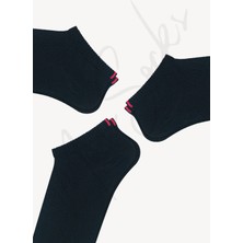 Mono Socks 3'lü Kırmızı Çentikli Patik Çorap