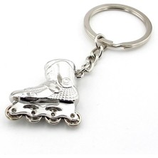 Herşey Nota Gümüş Renk Paten Roller Skate Döner Teker Metal Anahtarlık