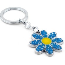 Herşey Nota Mavi Papatya Çiçek Metal Anahtarlık