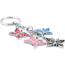 Herşey Nota Renkli Kelebekler Salkim Metal Anahtarlik