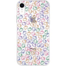 Printify Apple iPhone Xr Uyumlu Kapak Hello Kitty Tasarımlı Şeffaf Silikon Kılıf