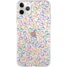 Printify Apple iPhone 11 Pro Max Uyumlu Kapak Hello Kitty Tasarımlı Şeffaf Silikon Kılıf