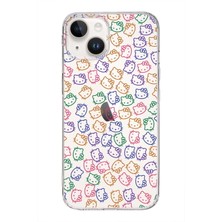 Printify Apple iPhone 14 Uyumlu Kapak Hello Kitty Tasarımlı Şeffaf Silikon Kılıf