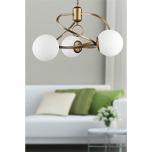 Begüsa Büklüm 3.lü Avize Eskitme Beyaz Cam