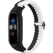 Ykd Store Xiaomi Mi Band 4 / 3 Için Örgülü Kordon Siyah Beyaz (Yurt Dışından)