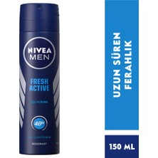 NIVEA Men Erkek Sprey Deodorant Fresh Active 48 Saat Deodorant Koruması 150 ml x3 Adet