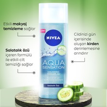 NIVEA Aqua Sensation Canlandırıcı Yüz Temizleme Jeli 200 ml x 2 Adet, Salatalık Özü, Makyaj Süngeri Hediye