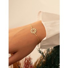 Dkmn Silver Kalp Çakra Gümüş Bileklik Kadın Gümüş Bileklik
