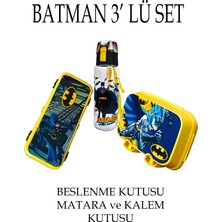 Calke Batman Çocuk Beslenme Kutusu Matara Kalem Kutusu 3' Lü Set