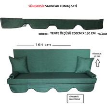 Mor Minder Süngersiz Tenteli Salıncak Kumaş Seti 3 Kişilik Süngersiz 164X47 cm  Yeşil