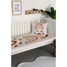 Evmila Gökkuşağı Desenli Kadife Dekoratif Bebek Beşik Örtüsü