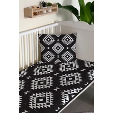 Evmila Modern Desenli Kadife Dekoratif Bebek Beşik Örtüsü