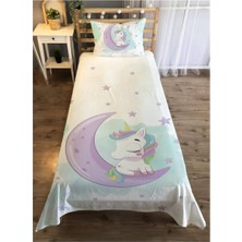 Evmila Ay Unicorn Desenli Çocuk Yatak Örtüsü
