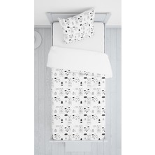 Evmila Dijital Baskılı Sevimli Pandalar Kadife Örtü Yastık Seti 907