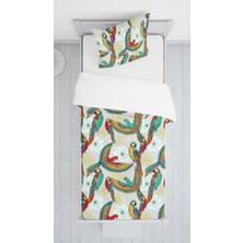 Evmila Dijital Baskılı Papağan Örtü Yastık Seti Lldcfp 26